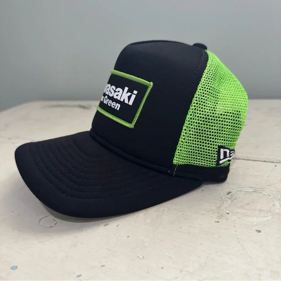 Kawasaki Team Green New Era Snapback Truckers Hat - Picture 3 of 6